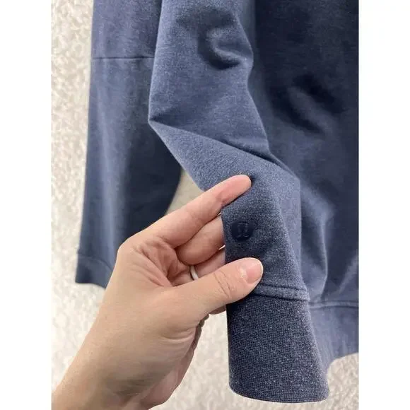 Lululemon City Sweat Pullover Hoodie Men's Size Medium Blue Casual Athleisure - Picture 6 of 7